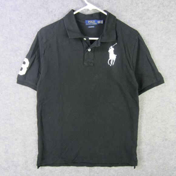 Polo Ralph Lauren Shirt youth XL Black Classic Fit Big Pony Polo Number 3 Logo - Picture 1 of 9